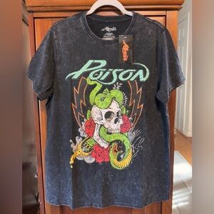 Poison Graphic Tee in Marbled Black size Large NEW